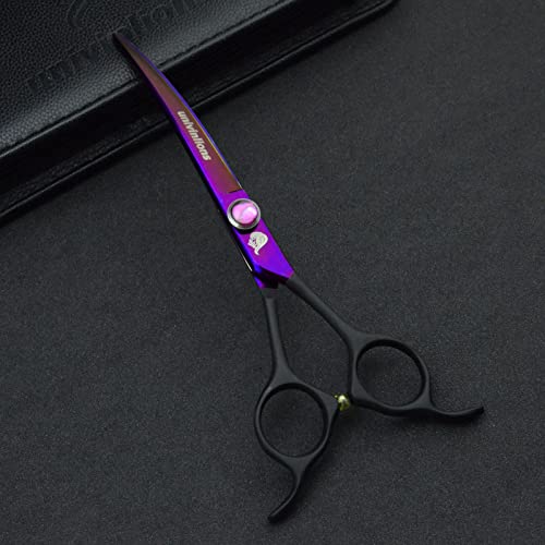 NA 6,5-Zoll-Haustierpfleger Zubehör Hund Biegeschere Friseur Zubehör Tijeras Perro Hund Trimmen Shears Home Groomer Tesoura JP440C. Gebogene Schere for den Tierhaarentferner