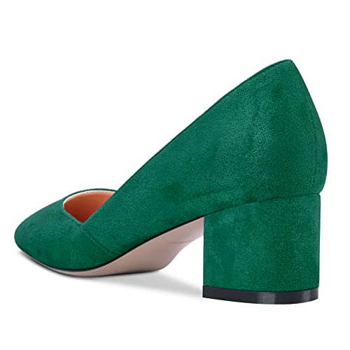 HEUIVZAR Pumps for Women Slip-on Round Toe Block Chunky Mid Low Heel Suede Shopping Vacation Classic 2 Inch3