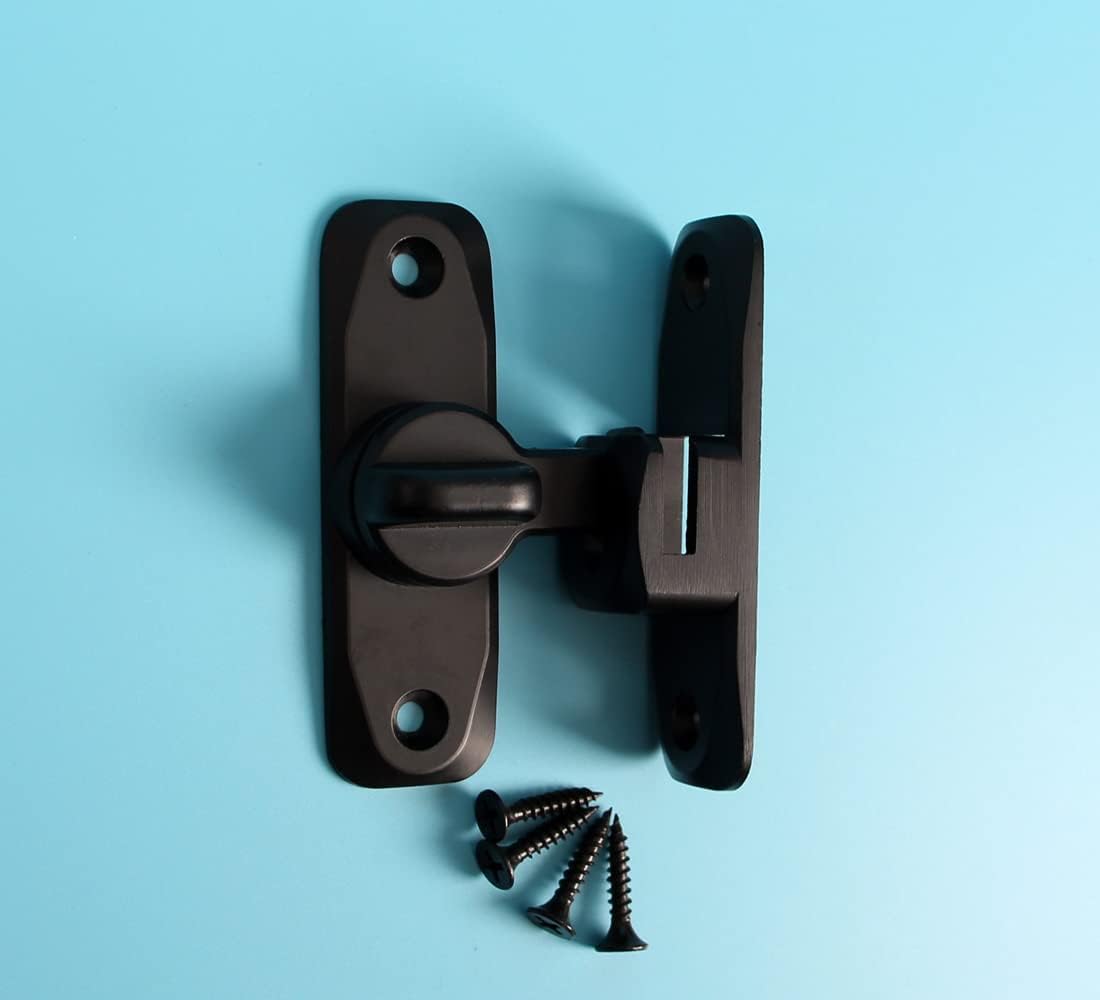 Sliding Bolt Locks,（Black） 90 Degree Heavy Duty Carbon Steel Bar Door