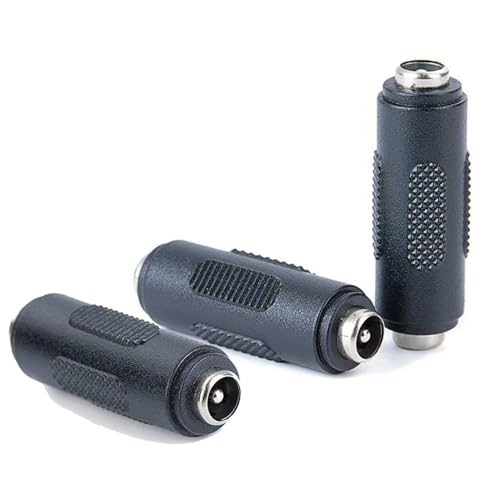 Adaptador de conector de energía DC 5.5mm x 2.1mm, hembra a hembra, pack 3 miniatura 1
