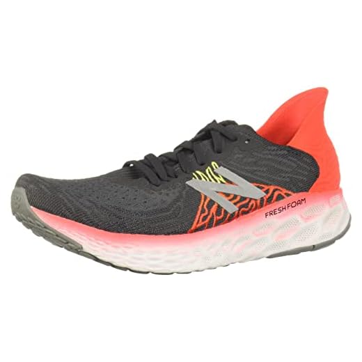 New Balance Men's Fresh Foam 1080 V10 Running Shoe, Phantom/Neo Flame, 9.5