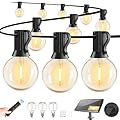 240FT Solar String Lights Outdoor Waterproof with Remote, G40 Solar Powered String Lights with 80+3 LED Shatterproof Bulbs, Dimmable Solar Patio Hanging Lights for Outside Backyard Party