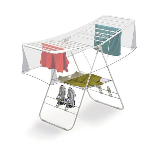 Leddy Living Sac à linge 280 x 150 cm, housse pour étendoir à linge extérieur, imperméable et respirant, protection contre la pluie, le soleil, la...