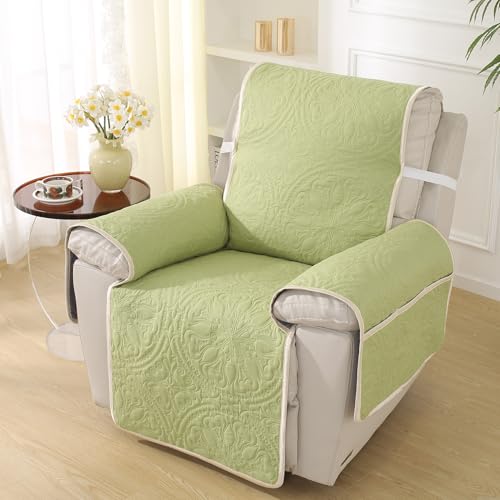 Housse fauteuil inclinable matelassé doux vert S : confort premium
