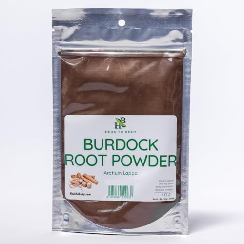 Herb To Body Burdock Root Powder - Arctium Lappa Finely Ground Burdock Root Herb for Burdock Root Tea Herbal Tea Blends Soups & Culinary Recipes Resealable Pouch 4 oz