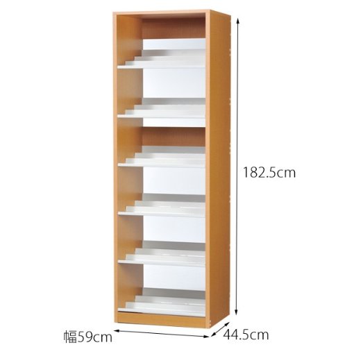 Amazon｜漫画648冊 本棚 コミック 収納力3倍のひな壇式 (幅59cm,ダーク