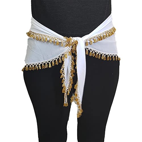 Foulard danse du ventre blanc et or, exprimez la passion de l'Orient