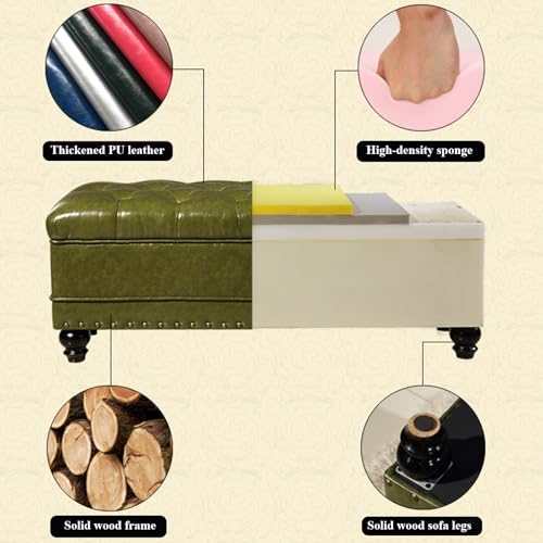 Pouf haut de gamme en similicuir avec compartiment caché et finitions de luxe - 5