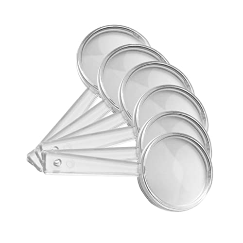 STOBOK 48 Peças Lupa Portátil Mini Lente de Mão de Plástico Lupa de Bolso Lupa de Plástico Lupa Prof