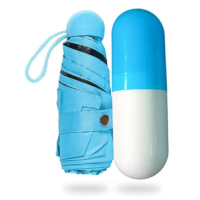DWITI ENTERPRISEPortable Capsule Umbrella Windproof Double Layer Ultra Light Pocket Sized for UV Protection & Rain Outdoor Car Umbrella for Women & Men Small and Lightweight Anti-UV Umbrella