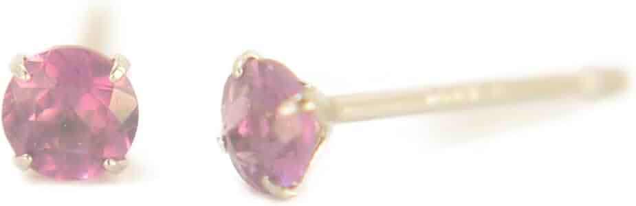 Amazon | K14WGホワイトゴールド天然ロードライトガーネットピアス 【1