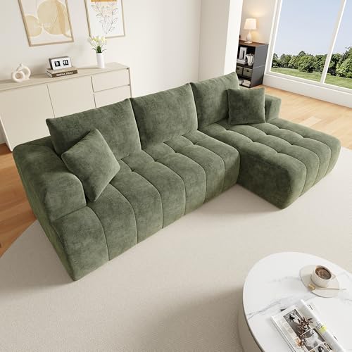 ZKLOEP Sofá esquinero modular en forma de L sin estructura, sofá nube, cómodo tejido de chenilla, se puede combinar libremente, diseño cerca del suelo, ideal para salas de estar y apartamentos, no