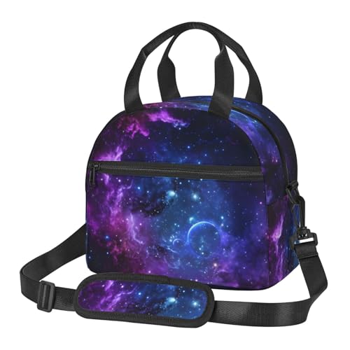 Sonernt Galaxy Space Insulated Lunch Bag for Women & Men - Leakproof Reusable Cooler Tote with Adjustable Strap Large Capacity Thermal Lunch Box for Work Office Picnic Travel