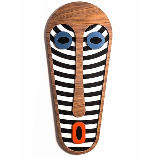 Image of MODERN BOIS ART African Mask Wall Sculpture, Wood Wall Hanging, 3D Wall Art, Large Wooden Wall Art, Living Room Art, Office Decor, Pop Art, Mothers Day House Warming Gift 2