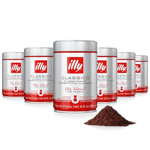 Image of illy Ground Drip Coffee, Classico Medium Roast, 8.8 oz, 6 Pack