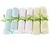 Brooklyn Bamboo | Baby Washcloth Wipes | Extremely Soft & Absorbent | Extra Durable & Hypoallergenic | 6 Pack Set | 10 x 10 Inches | Assorted Colors