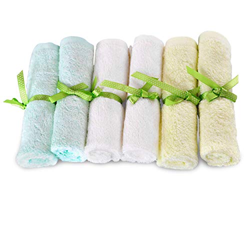 Image of Brooklyn Bamboo Baby Washcloth / Wipes 6 Pack Organic, SOFT, Larger 10"x10" Size Use With Your Favorite Baby Bathing Skin Care Products And Children's Bath Towels. SOFTEST, Most Absorbent, Durable & Sustainable Washcloths On The Planet! Gentle Enough For Sensitive & Eczema Skin Perfect For Baby Registry And Gift Basket Sets. Adults Love Them Too! by Brooklyn Bamboo