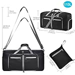 Felipe Varela Duffle Bag with Shoes Compartment and Adjustable Strap,Foldable Travel Duffel Bags for Men Women,Waterproof Duffel Bags - Image 3