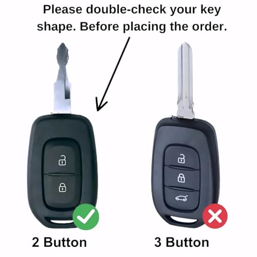 Image of Car Key Cover Compatible for Renault Kwid, Triber, Kiger, Duster Stylish Full Protection 2-Button Key | Glow-in-The-Dark Car Key Protector