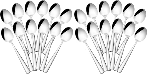 Image of Otto Koning - Leipzig –Stainless Steel Teaspoons, Tea Spoons with Mirror Polished Finish, Coffee Spoons with Modern and Elegant Design. (12 Pieces) (Pack of 2)