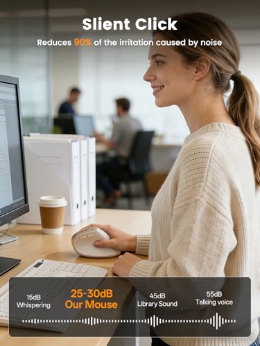 Image of SABLUTE Ergonomic Mouse, Rechargeable Wireless Vertical Mouse with 4 Adjustable DPI Options, Dual-Device Connectvity for Computer /PC /Laptop,Bluetooth Mouse for Window,Mac OS,Beige