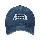 Outftnes There's A 99% Chance I Don't Care Hat (3) Baseball Cap for Women Men Navy Blue
