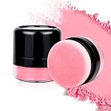 Natural Blush Loose Powder Blusher Pink Air Cushion Blush with Soft Mushroom Puff Long-wearing Matte