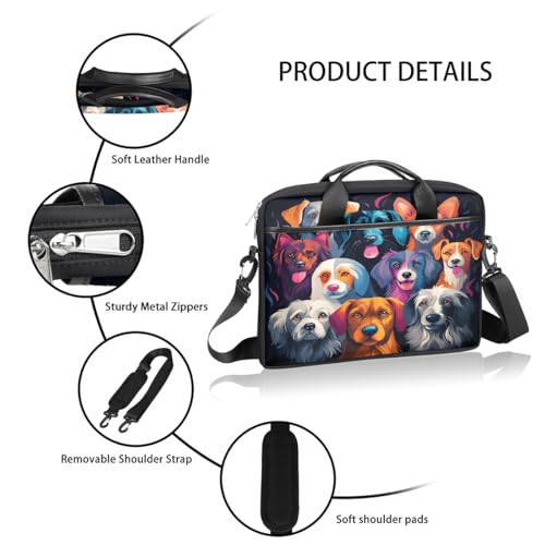 Bolsa para portátil con diseño de perros, 15 pulgadas miniatura 4