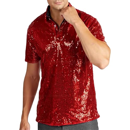 Polo rétro à paillettes homme années 70 vintage brillant chic de soirée