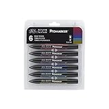 Winsor & Newton ProMarker Pack de 6 marcadores, Rojo, Set Unidades