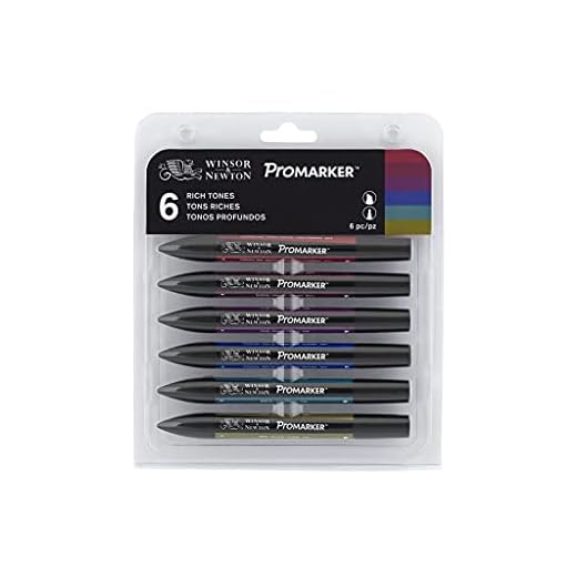 Winsor & Newton ProMarker - Pack de 6 rotuladores, Tonos Profundos