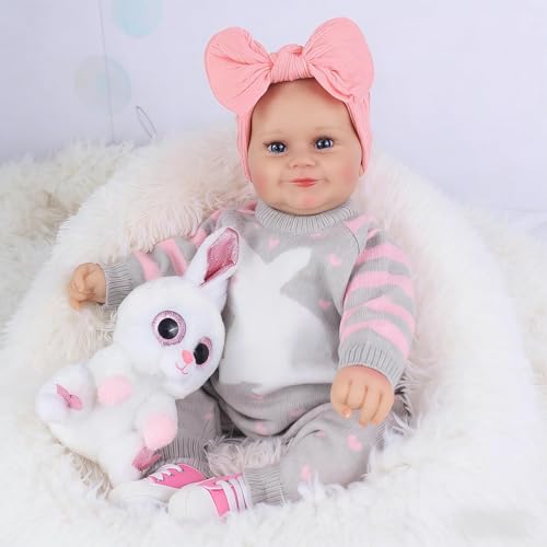 ROSHUAN Real Life Reborn - Muñecas de bebé de silicona de cuerpo completo de vinilo de 20 pulgadas, muñecas realistas de bebé niña anatómicamente correcta, muñeca realista para bebés recién nacidos
