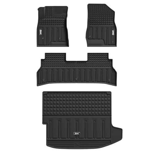 3W Floor Mats & Cargo Liner for Chevy Trax 2024 2025 2026 All Weather TPE Custom Fit Floor Mats for Cars Car Mats Full Set for Chevy Trax Accessories Black