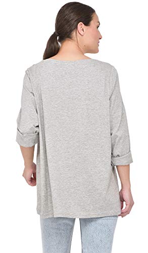 ULLA POPKEN Shirt mit Knopfleiste, Langarm Felpa