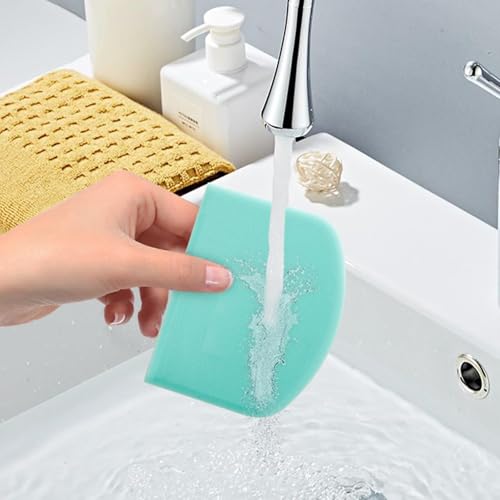 6Pcs Kitchen Soft Scraper And 9pcs Baking Transparent Soft Scraper,Plastic Flexible Bowl Scraper,Food Safe Plastic Dough Scraper,Dough Cutting Soft Scraper For Baking