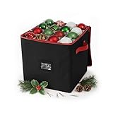 Caja organizadora para esferas de Navidad Relaxdays, Negro/Rojo