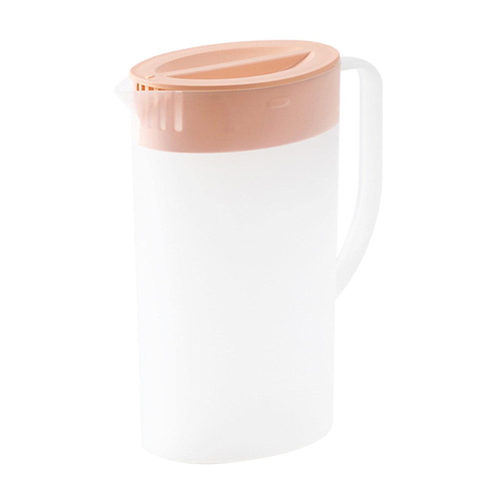 Lecerrot Fridge Jugs with Lid, Clear Container with Lid Ice Tea Kettle, Cool Resistant Juices Kettle, Large Drinking Water Dispenser Kettle, Lemonade Container Kettle for Milk
