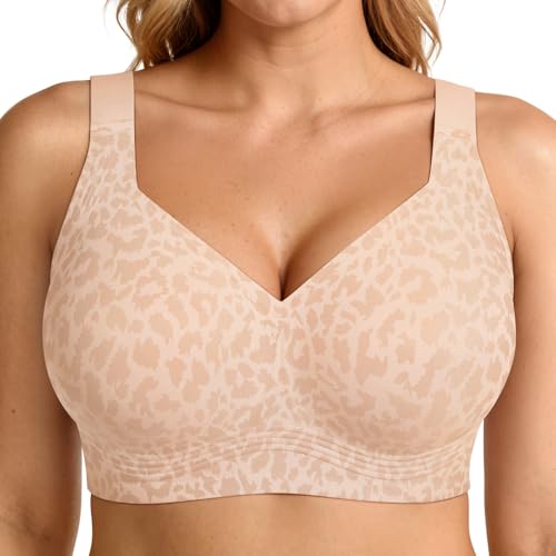 Image of LetsJoli Bras for Women Supportive Wireless Push Up Bra Full Coverage No Underwire Seamless Plus Size for Older Women