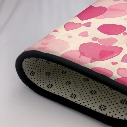 Tapis imprimé cœurs roses résistant à l'usure et doux - 6