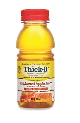 Thick-It AquaCare H2O: Pre-Thickened Apple Juice, Honey-thick liquid, (1 Case: 24 x 8 oz. Bottles) by AquaCare H2O