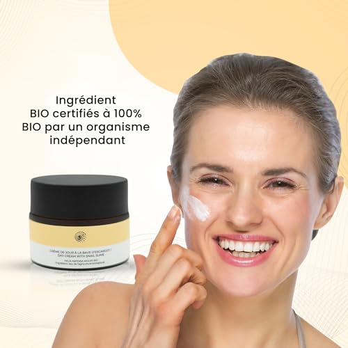 SKINEANCE - Crema de día ULTRA REGENERADORA con baba de caracol bio - Reduce las imperfecciones cutáneas - Alisa las arrugas - Hidrata y nutre la piel - Todo tipo de piel - Ingredientes bio - 50 ml