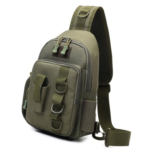 Paquete de eslingas de pesca Bolsa Crossbody Pack Pectoral Plantilla de aparejos de pesca para agua dulce o salada Equipo de pesca con bolsa de pesca Cómodo accesorio de pesca con un solo hombro