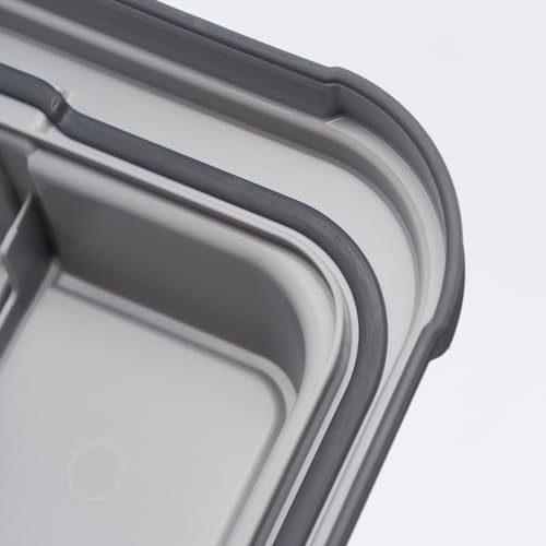Curver Set of 3 Latch PRO Heavy Duty, Water Resistant Plastic Organization and Storage Box with Extra Capacity Latching Lid, Transparent Grey by Curver - Used condition - Image 3