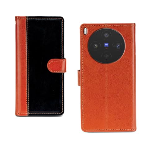 Image of amazon basics Vivo X300 5G Flip Cover | Card Pockets Wallet & Stand | Flip Cover for Vivo X300 5G (Beige and Black)