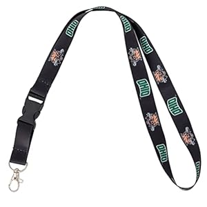 Desert Cactus Ohio University Lanyard Bobcats Car Keys ID Badge Holder Keychain Detachable Breakaway Snap Buckle (Black)