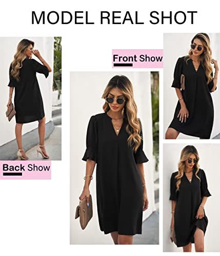 JOCAFIYE-Womens-Casual-Dresses-ShortLong-Sleeve-V-Neck-Dress-Casual-Loose-Shift-Dresses