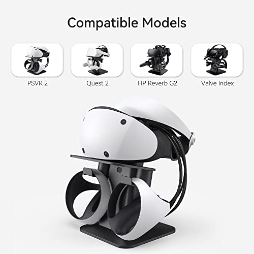 Kiwi Design Vr Stand Accessories Compatible With Quest 2/Psvr 2/Valve Index/Hp Reverb G2/ Pico 4/Quest Vr Headset And Touch Controllers (Black) #TOP4