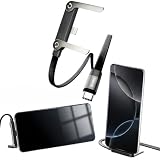 日本の中小企業 27W 超高速充電 USB-C & Lighting ケーブル 折りたたみ式合金スタンド付き 2-in-1 縦置き・横置き対応 480Mbpsデータ転送 高耐久ナイロン編組 i-Phone 14/13/12対応 mf (USB-C to Lighting, ケーブル単品)