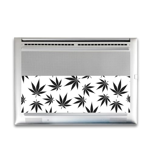 Image of Gaming Skin Compatible with HP Envy x360 16 inch (2023) - Pot Leaves Black - Premium 3M Vinyl Protective Wrap Decal Cover - Easy to Apply | Crafted in The USA by MightySkins