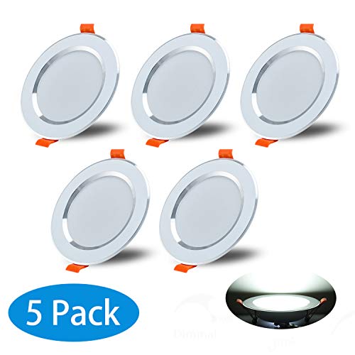 Yafido Spot Led Encastrable, Extra Plat,5X 5W 500LM Blanc Froid 6000K,pour Salle de Bain,Salon,Salle,Cuisine